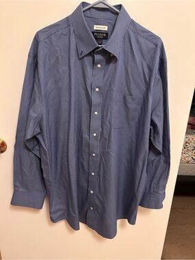 Jos. A. Bank Blue Micro-Check Dress Shirt